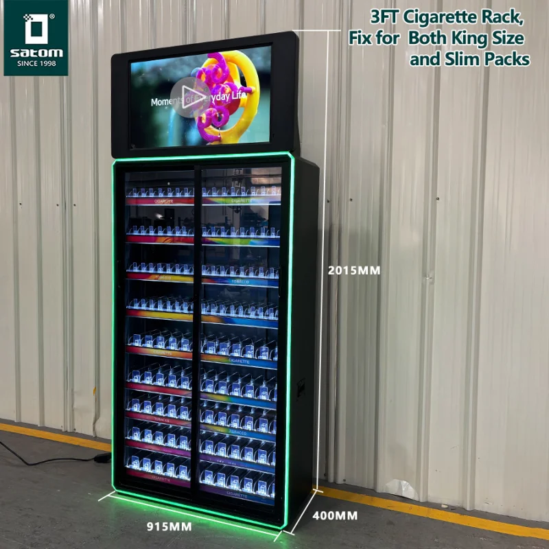 custom.USA Various Sizes Metal Display Rack with Cool Advertising Light Box Storage Drawer