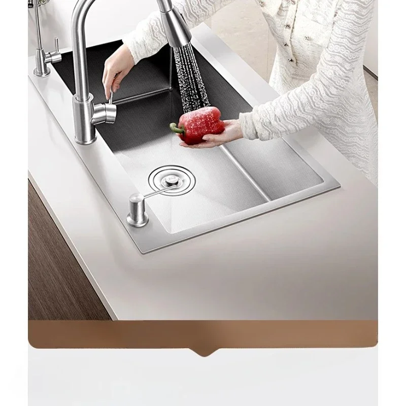 Primary color sink, kitchen stainless steel, large single sink, home thickening, vegetable basin, table basin