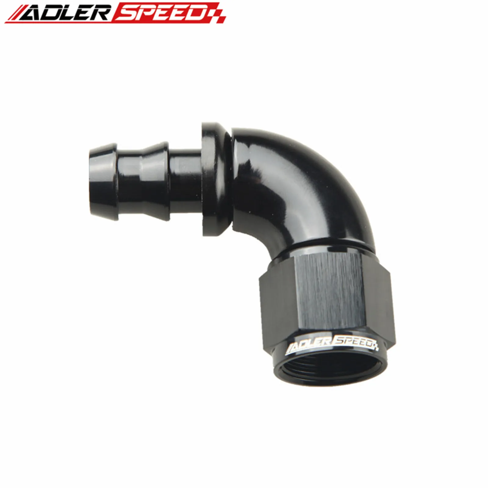 45 Degree/90 Degree 4AN 6AN 8AN 10AN 12AN Push On Lock One Piece Hose End Fitting Black