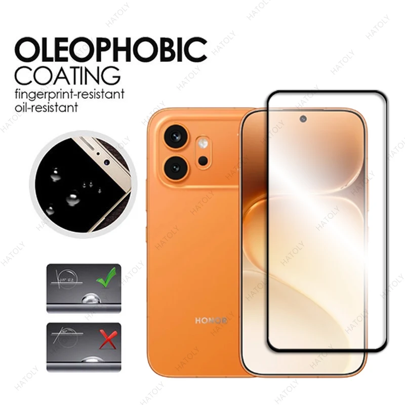 Protector de pantalla de borde negro para Honor 600 Película protectora de vidrio global para Honor 600 5G Global Película frontal con protector de lente de cámara 3