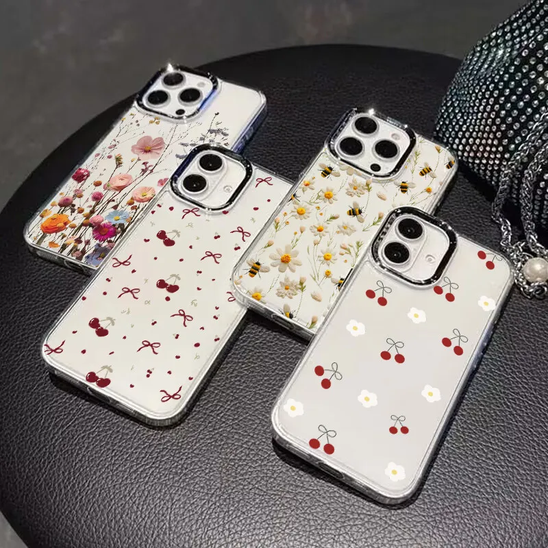 حافظة بنمط زهور الكرز لهاتف Xiaomi POCO X7 X6 F6 X5 F5 M4 X3 M3 Pro 11 Lite 12T 14T 11T Pro 15 غطاء شفاف للغاية