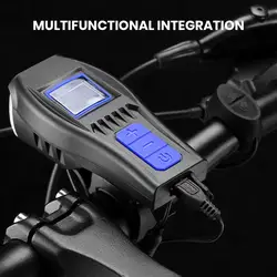 Bike Light Super Bright Waterproof Led Headlight with Horn Multifunctional Bicycle Computer Speedometer Kit Bike for Cycling