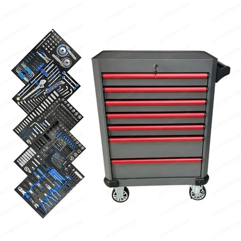 7 Drawer Toolbox Roller Cabinet Mechanic Tool Cart Workshop Trolley