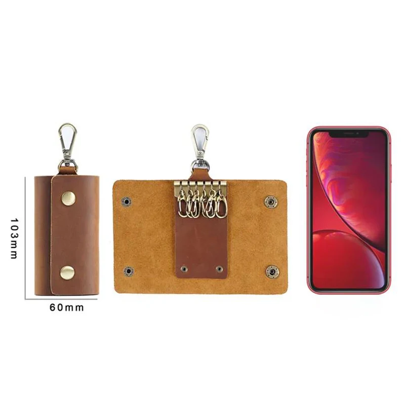 Genuine Leather Lanyard for Keys Casual Retro Key Case Men's Waistband Car Multi-function Keychain Office Accessories