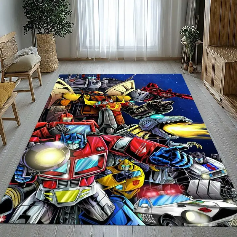 Classic T-Transformers Cartoon Living Room Non-Slip Area Rug Soft Carpet for Bedroom  Playroom Sofa,Home Decor Doormat Gift