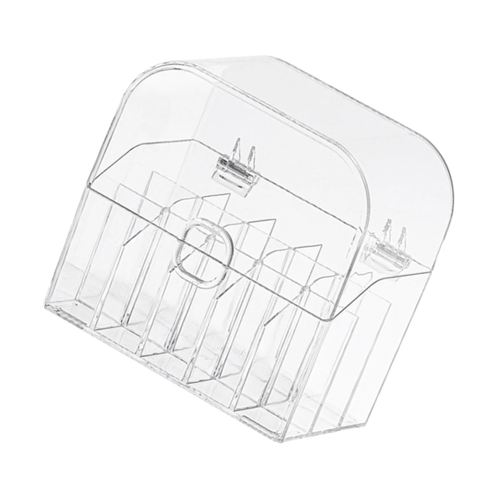 

1pc Lipstick Storage Box Premium Organizer Desktop Rack Transparent Makeup Holder Large Capacity Multiple Slots Plastic