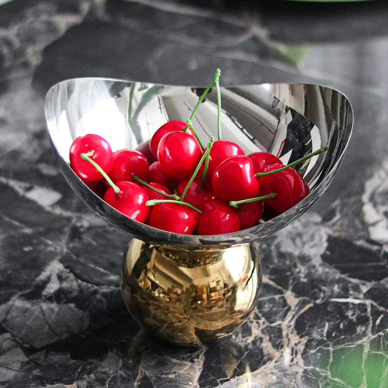 Eggshell round ball fruit plate ornament Nordic hotel model room high-end snack dried fruit bowl art decoration