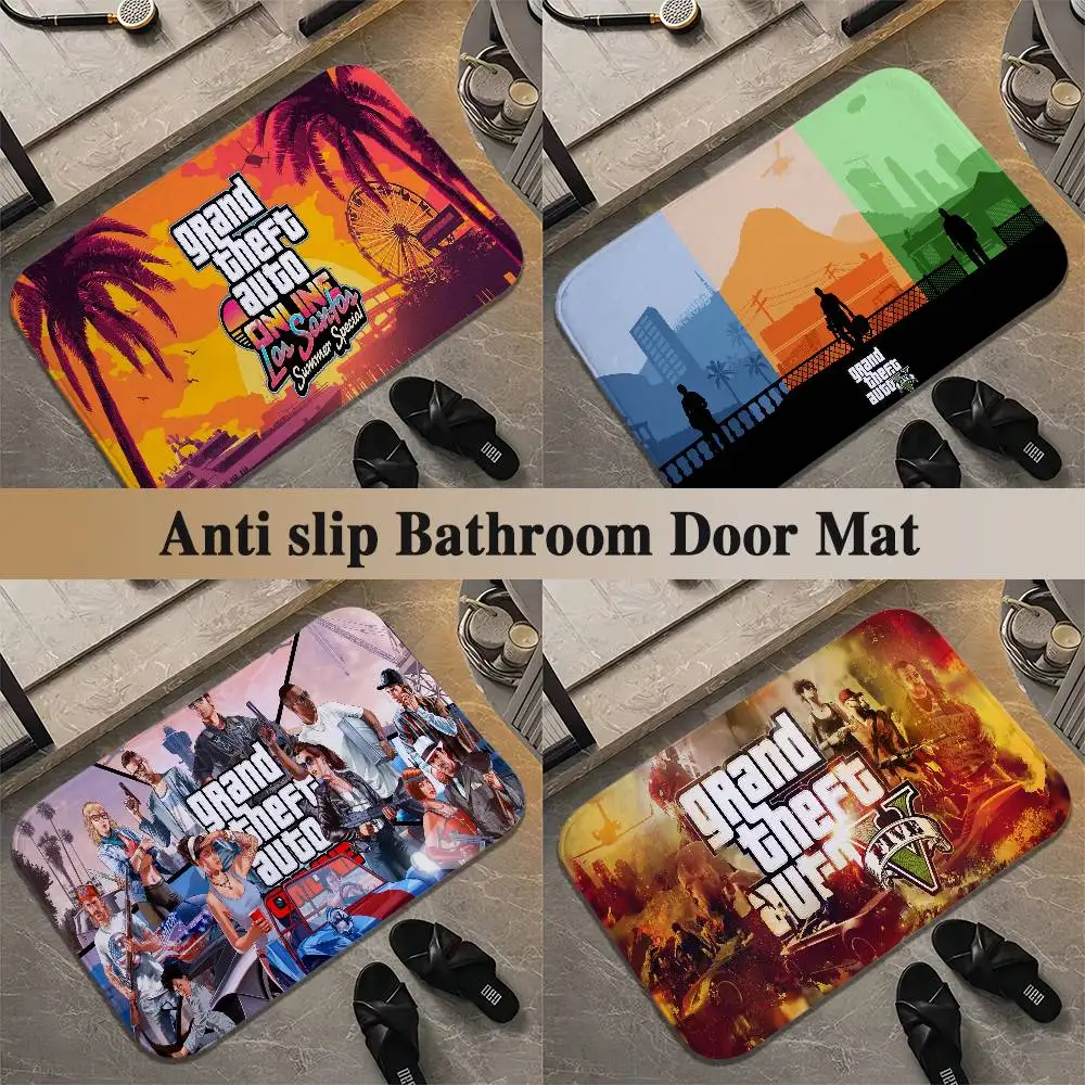 

GTA Floor Mat Printed Large Carpets Living Room And Bedroom Carpets Bathroom Anti Slip Door MATS Small Carpets