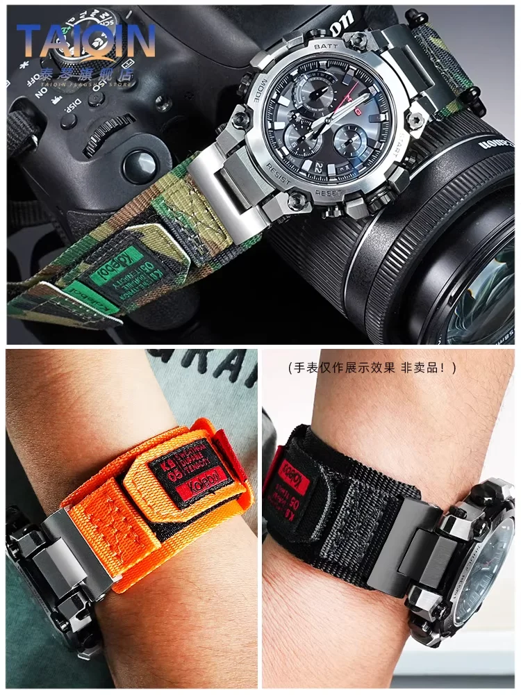 Quick-release nylon canvas watch strap For Casio G-SHOCK MTG-B3000 Men Sports waterproo Watchband bracelet wristband accessories