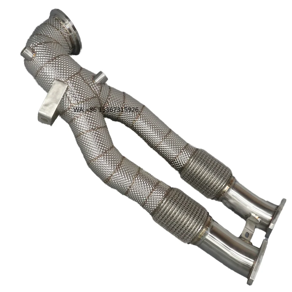 

Heat Shield Exhaust Downpipe 304 Stainless Steel Straight Header Exhaust System