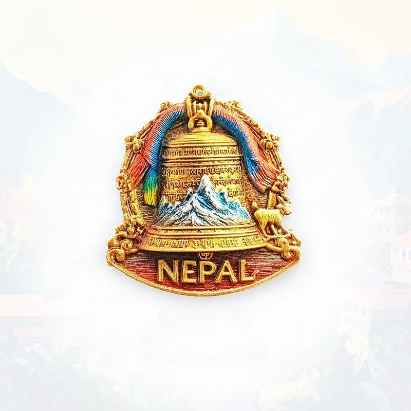 

Nepalese Temple Bell Fridge Magnet - 3D Buddhist Souvenir Himalayan Spirit Decor Unique Asia Gift with Strong Magnet
