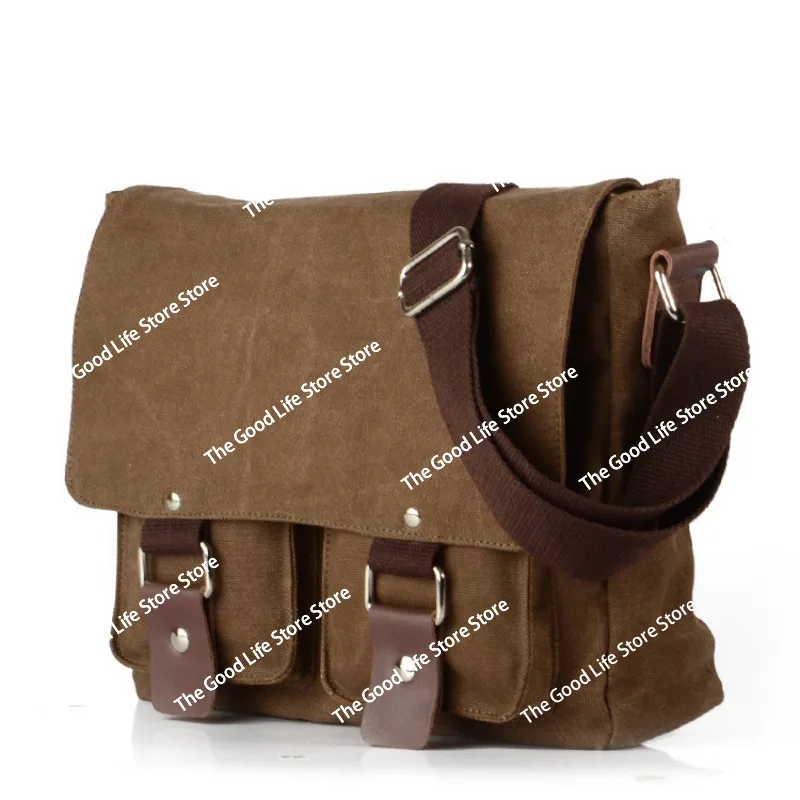 

Compatible/replacement Vintage Waterproof Canvas Leather Trim DSLR SLR Shock-proof Camera Shoulder Messenger Bag