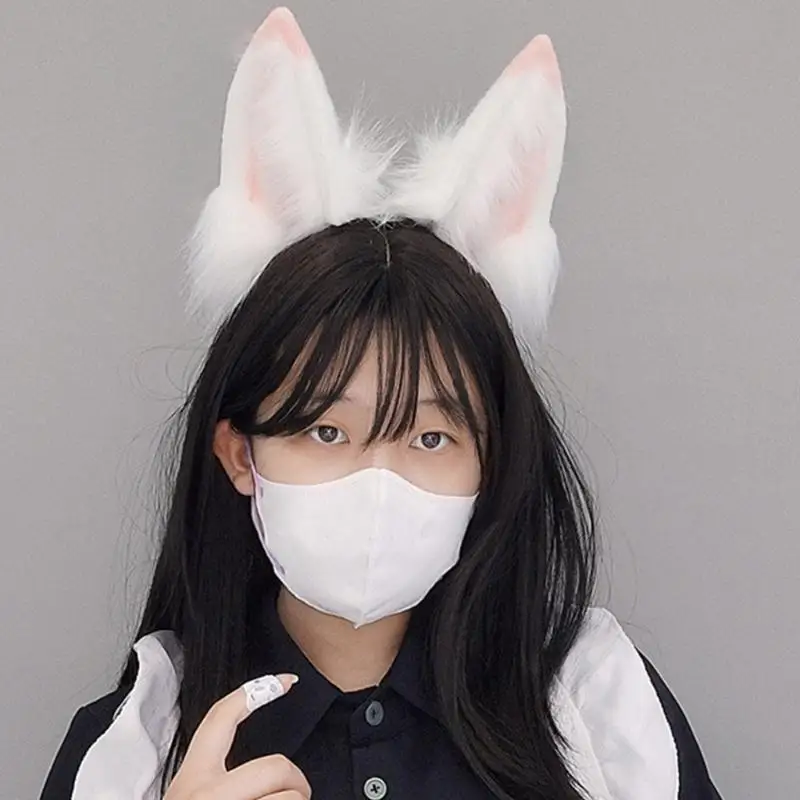 77JB สาวอะนิเมะตัวละครหูรูปร่างแถบคาดศีรษะท่อขนย้ายหูขนสัตว์