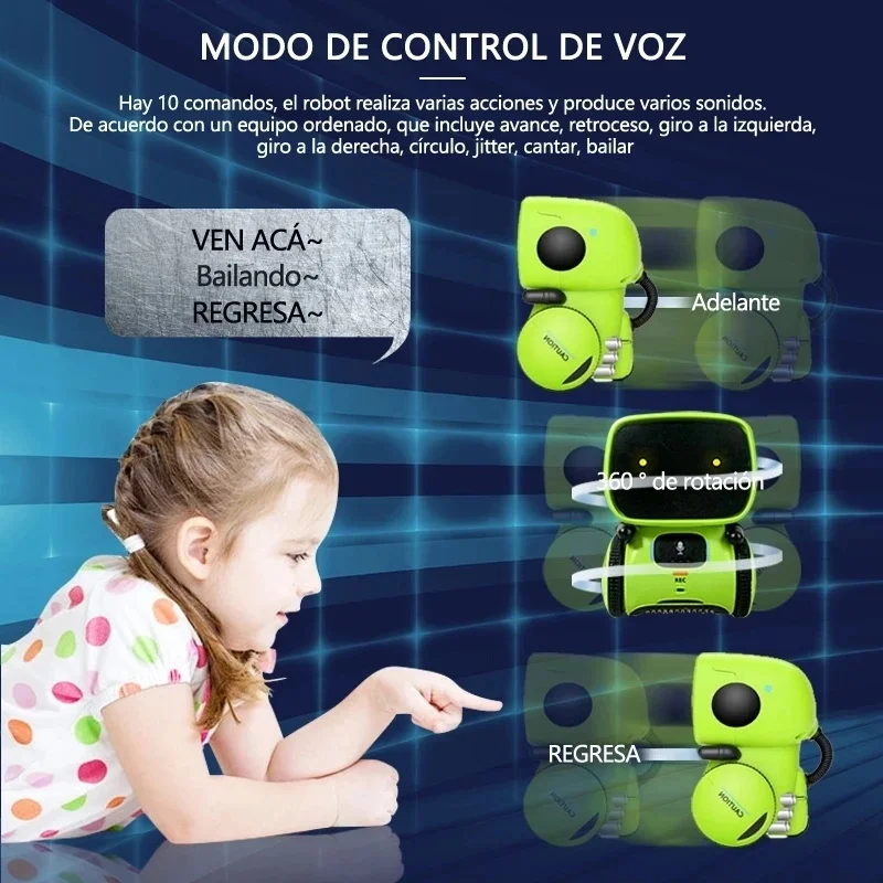 1PC AI Voice Command Smart Emo Robot Sing Dancing Repeat Recording Interactive Sensor Robot Toy for Children