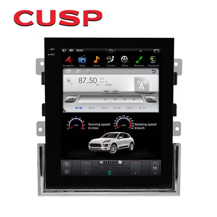 

10,4-дюймовый автомобильный головное устройство с вертикальным экраном, Android, автомобильное радио, мультимедиа, беспроводная CarPlay, GPS-навигация для Porsche Macan 2017-