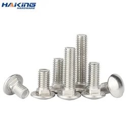 10pcs/lot M4 M5 M6 M8 M10 M12 10- 150mm Length Carriage Bolt 304 Stainless Steel Round Head Square Neck Screw DIN603