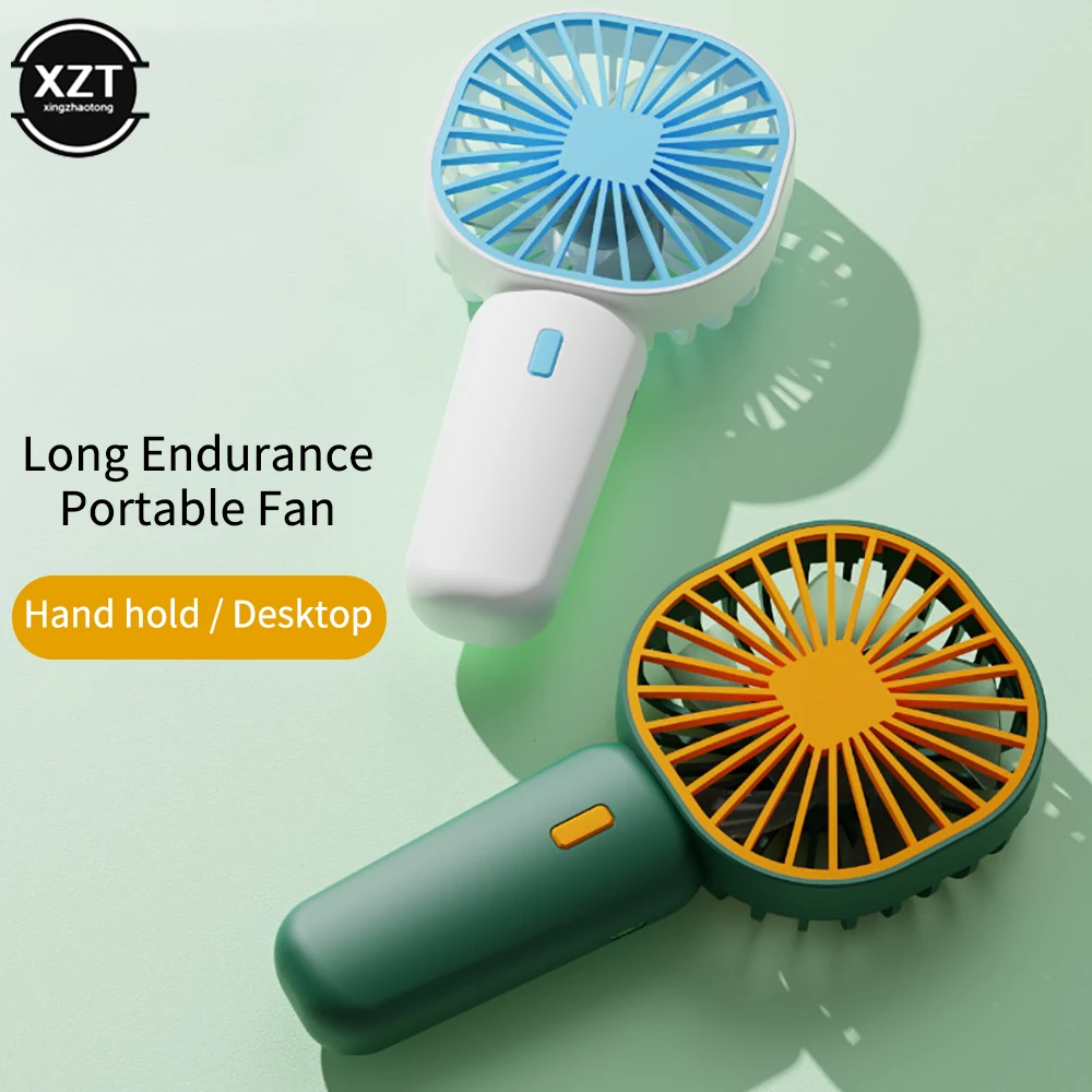 Handheld Mini USB Fan Rechargable Battery Powered Desk Fan Summer Fashion Cooling Fan in Office Home Cooler Phone Holder Fan