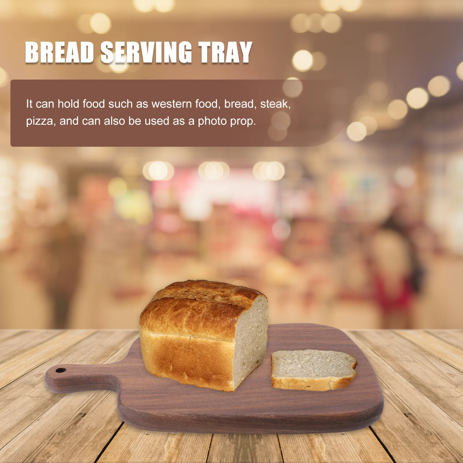 

Walnut Wood Bread Tray Premium Craftsmanship Smooth Surface Easy Clean Multi-Functional Food Serving Plate Kitchen Storage Hole