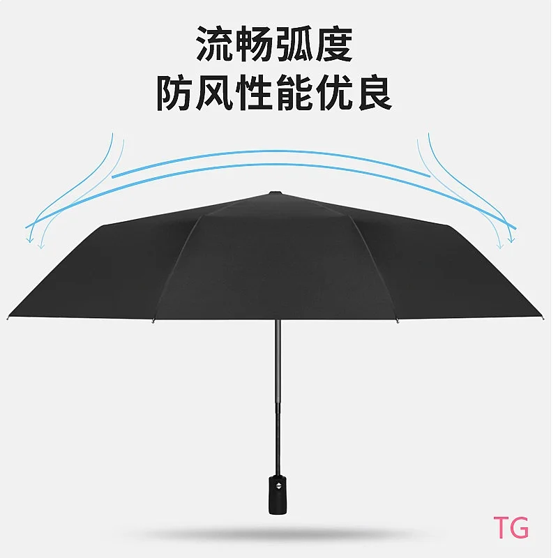 Picture 5: Mini Auto Reverse Umbrella Car Anti-Rebound Business Foldable Black Coating Rain & Sun