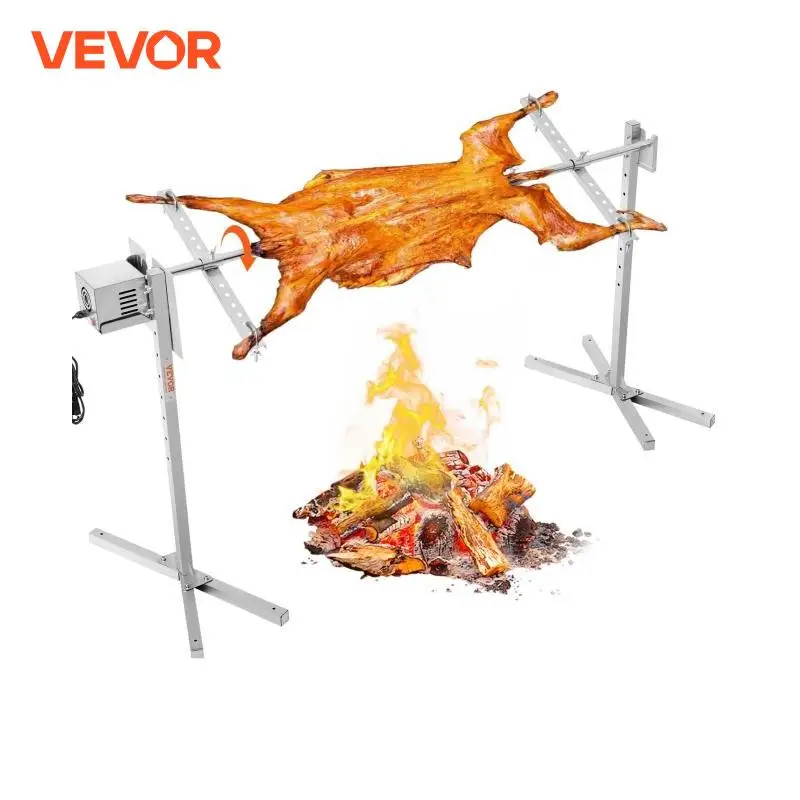 VEVOR 46/56 Inch Electric BBQ Rotisserie Grill Kit Automatic 52W Motor Height Adjustable Universal Roaster Stand