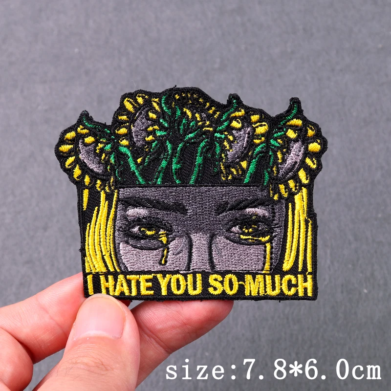 Punk Embroidered Patches For Clothing Demon Devil Patch Iron On Patches For Clothes Hip Hop Sewing/Fusible Patch Stickers Badges