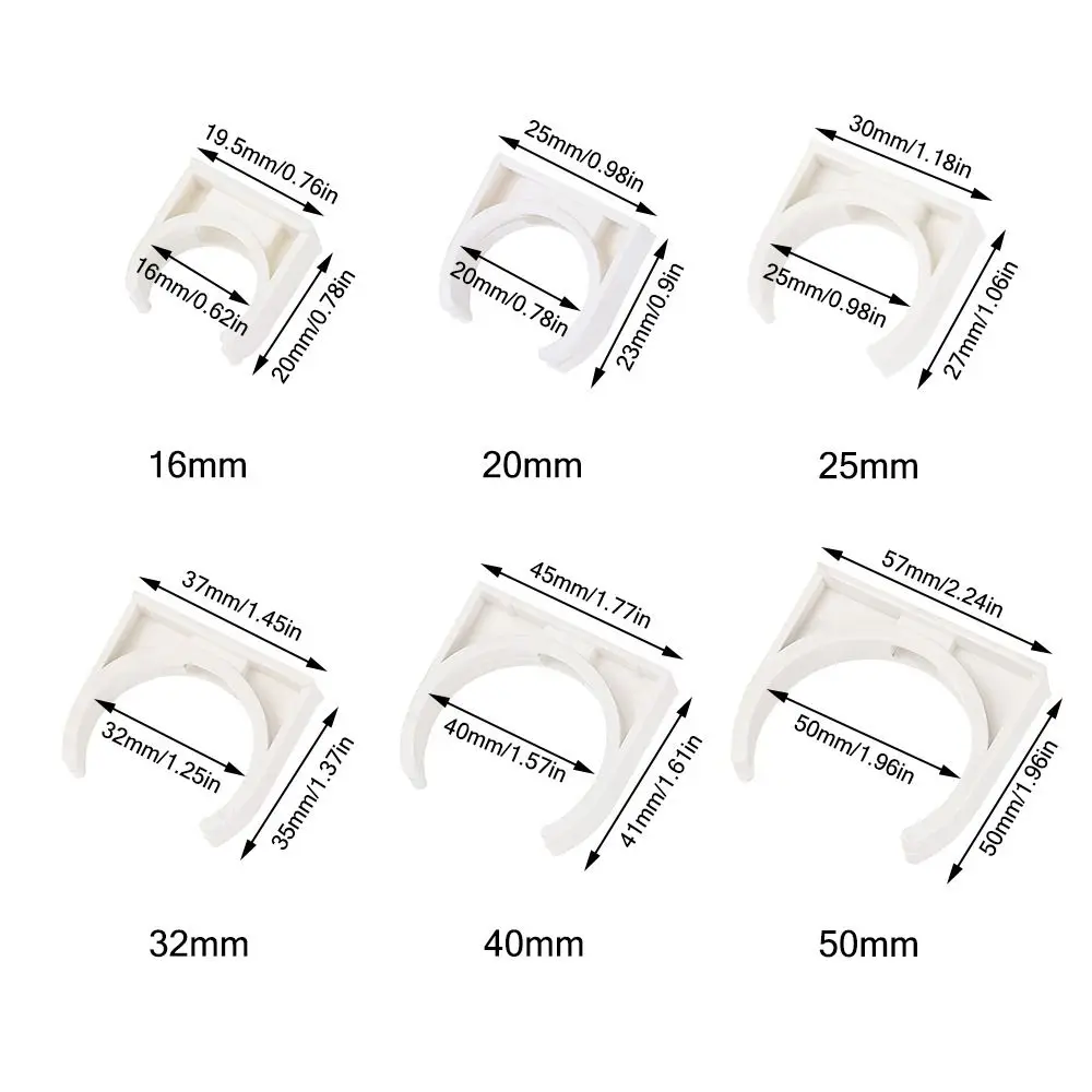 10Pcs Garden Irrigation Pipe Clamp Aquarium Fish Tank Watering Adapter Water Tube Holder Fixed Snap Fittings 16/20/25/32/40/50mm