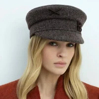 Gorras de diseñador de marca Baker Boy, recién llegadas, gorras de vendedor de periódicos de invierno, gorras planas de lana con letras