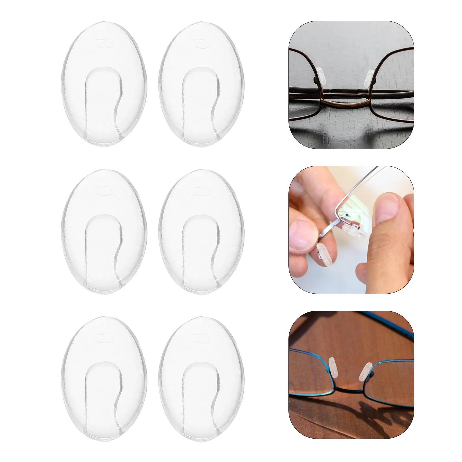 

100 Pairs Eyeglass Nose Pads Clear Transparent Push-In Anti-Slip Soft Plastic Replacement For Glasses Sunglasses Frameless