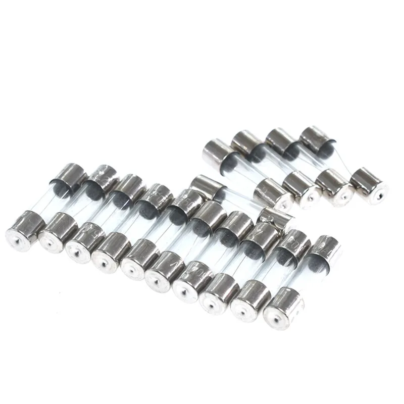 10 шт. предохранительные трубки, стеклянные предохранительные трубки, предохранители 5 × 20 мм, 6 × 30 мм, 250 В, 0,1/0,5/1/2/3/4/5/6/7/8/10/30A, быстродействующие предохранительные трубки