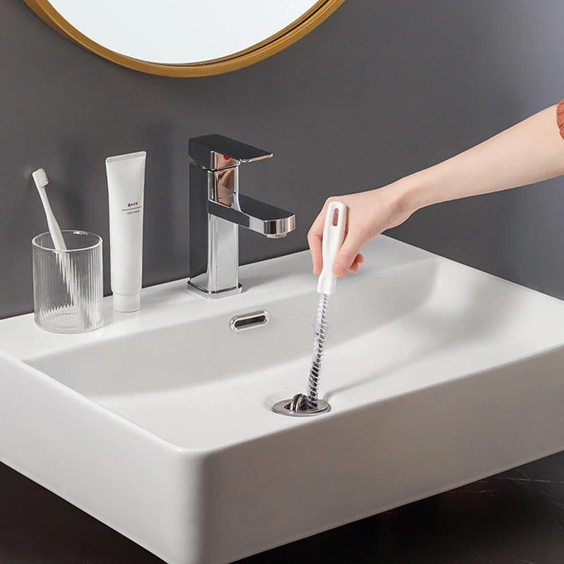 Kitchen Sink Cleaning Brush Cleaner Sticks Clog Remover Sewer Bendable Dredging Pipe Bathroom Hair Cleaning Sink Sewer Dredging