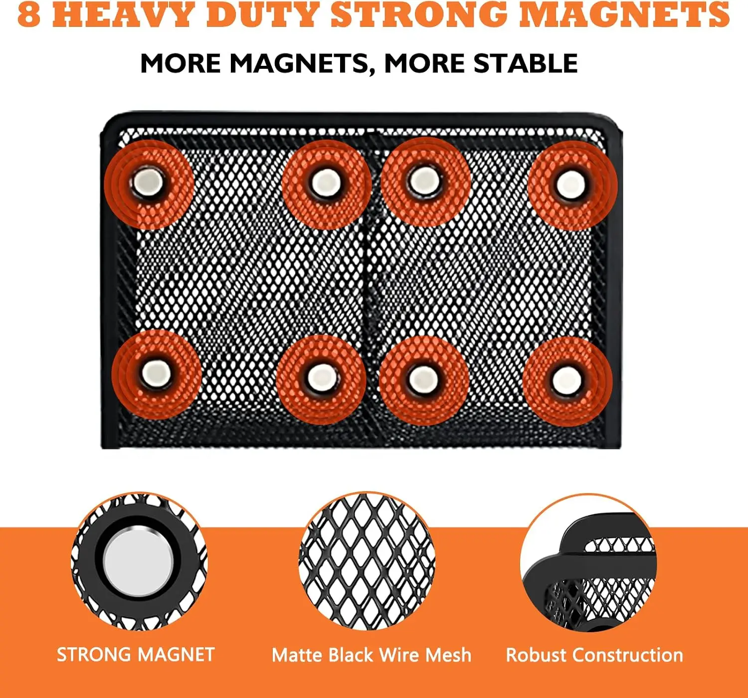 Magnetic Pencil Holder, 2-Slot Whiteboard & Locker Pen Storage Organizer