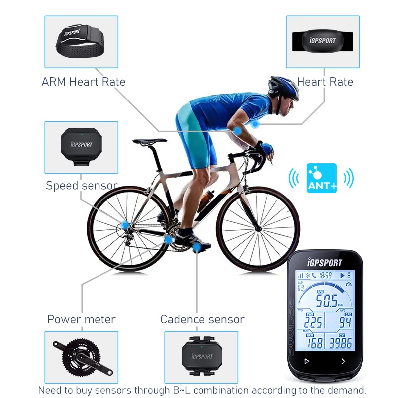 IGPSPORT BSC100S IGP 100S GPS Cycle Bike Computer Wireless Speedometer Bicycle Digital Stopwatch Cycling Odometer ANT/BLE Sensor