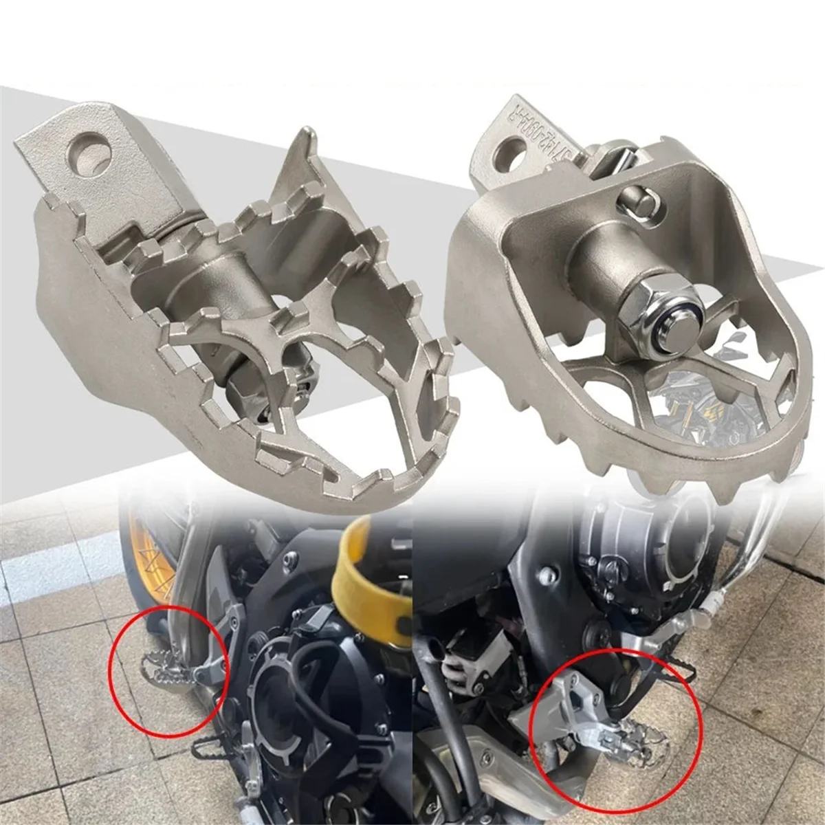 

T48C_Motorcycle Footrest Foot Pegs Foot Rests Pedals Footpegs