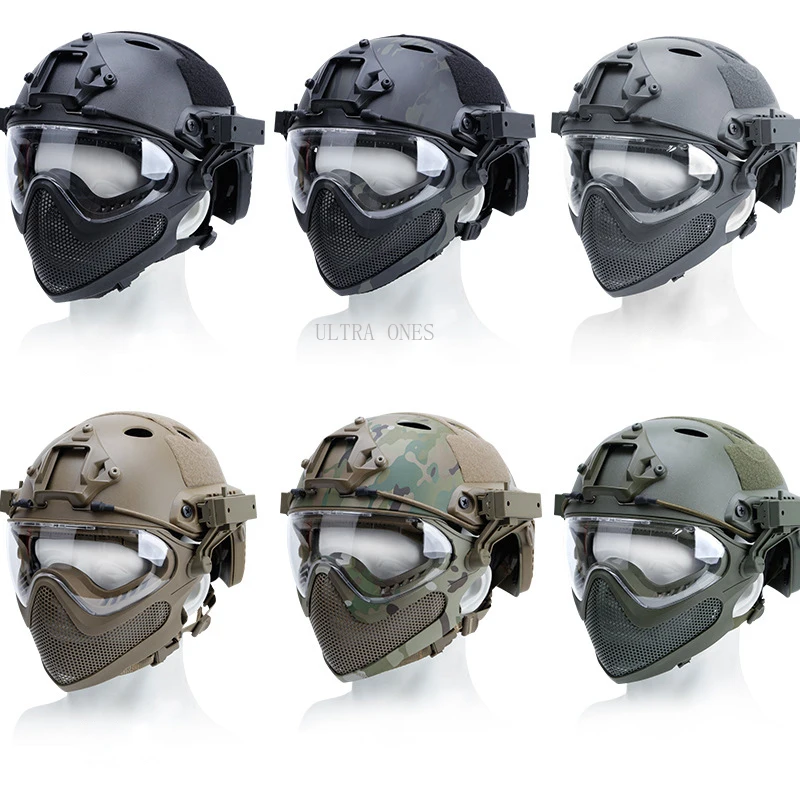 Paintball Tactical Helmet Game Cs Airsoft Full Covered Breathable Steel Mesh Helmets Hunting Shooting Equipment