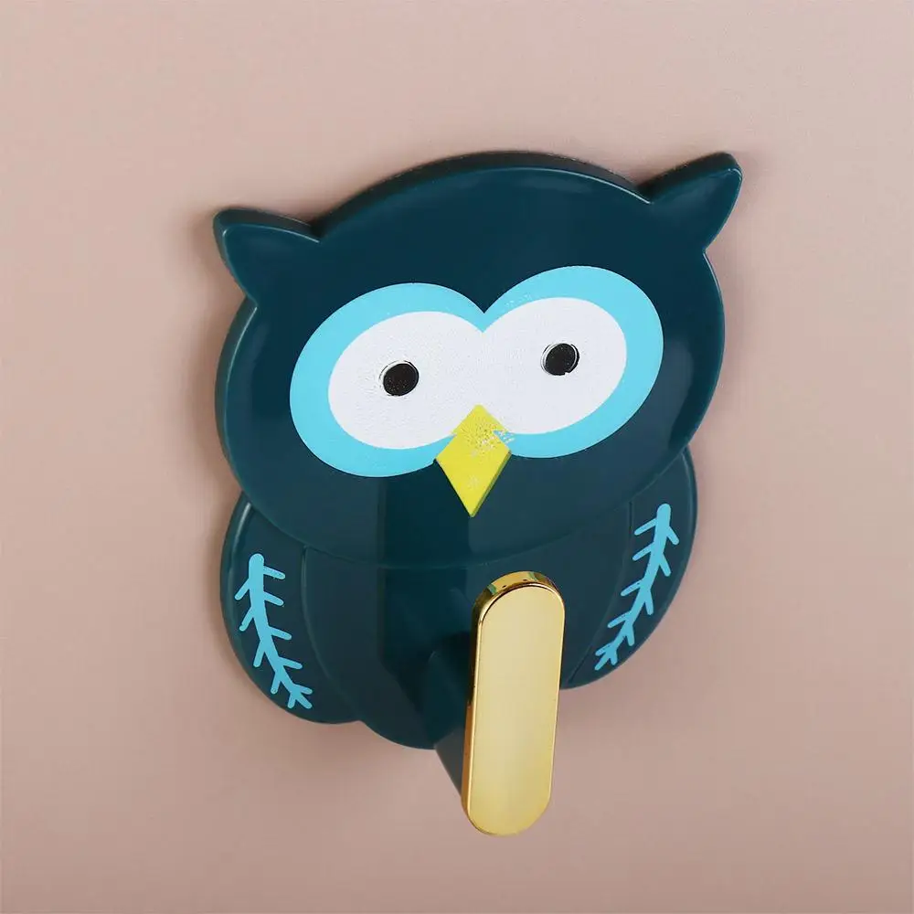 Portable Plastic Owl Hook Small Punch-free Key Bag Hanger Hanging Self Adhesive Wall Storage Sticky Hook Backpack