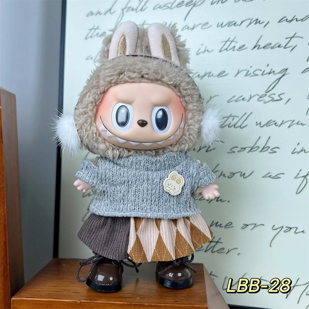 

Plush Labubu Doll Clothes Outfit Accessories For Kpop Exo 15-17cm Labubu Idol V1 V2 V3 Overalls Set Clothing Gift
