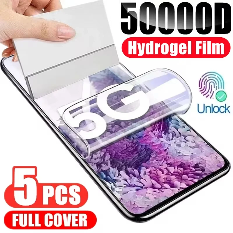 5Pcs Hydrogel Film For Xiaomi Redmi Note 13 12 11 11S 10 9 8 Pro Screen Protector For Poco X6 X5 X3 F3 M6 M5 M5S M4 M3 Soft Film