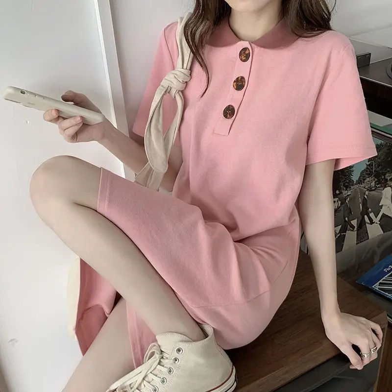 

Dresses Women Simple Solid Daily Students Fashion All-match Sweet Popular Korean Style Spring Casual Basics Vintage Tender 2024