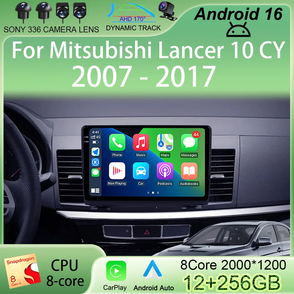 

Car Radio Android 16 For Mitsubishi Lancer 10 CY 2007 - 2017 Multimedia Video Player 2 din WIFI+4G Navigation GPS Stereo Carplay