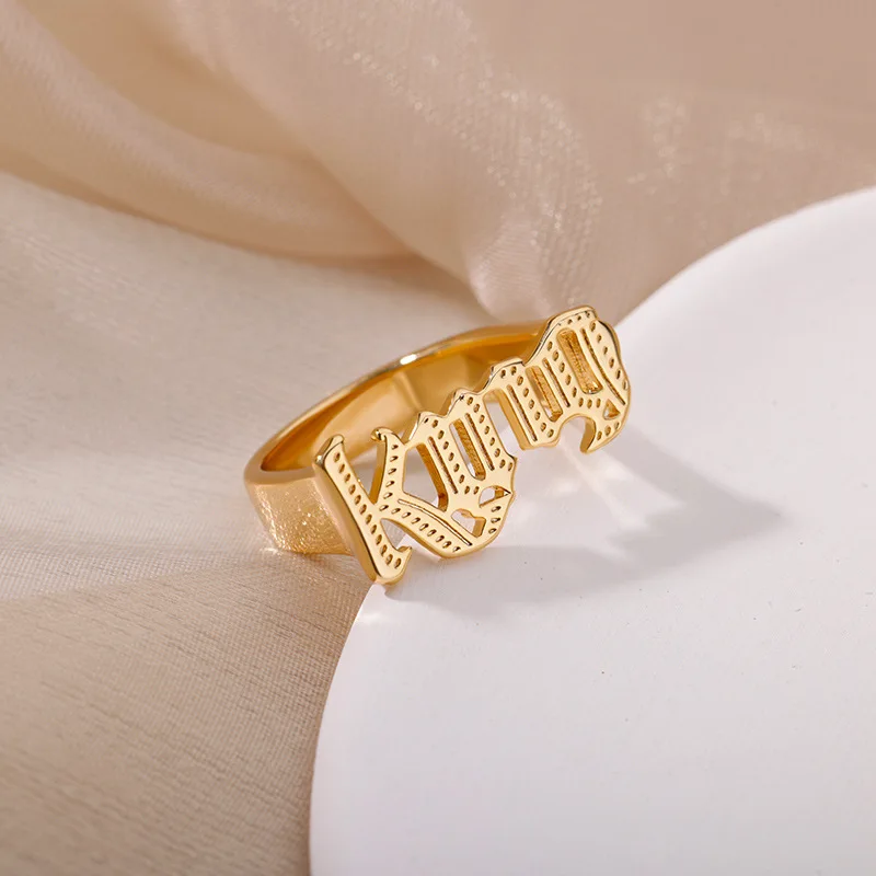Letter Dad Mom Rings for Women Goth Gold Color Queen King Letters Ring Aesthetic Party Jewelry anillos Mother\'s Day Jewelry Gift