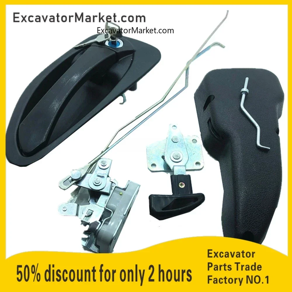 

For Hyundai R150-9 215-9 225-9 Excavator Cab door lock assembly inner grip outer handle lock block Excavator Accessories