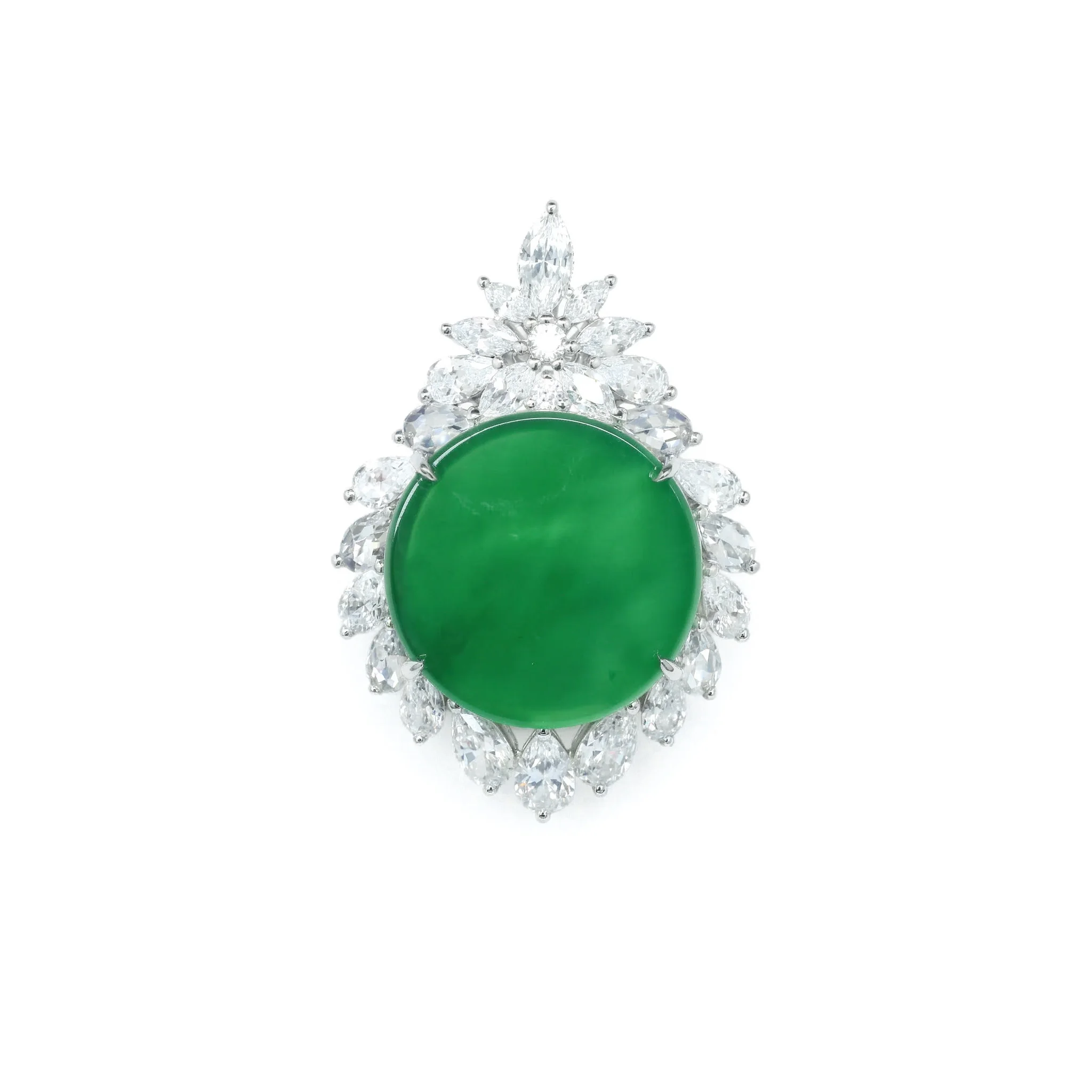 

Vintage Natural Round Chalcedony Pendant Women's 925 Sterling Silver Statement Fine Jewelry Valentines Mother's Day Banquet Gift