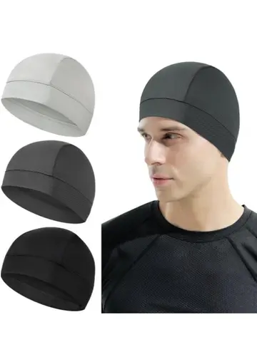 Summer Thin Breathable Mesh Skull Beanie Cap Sweat Absorbent Sport Cap Under Helmet Liner Moisture Wicking Quick Dry Cycling Hat