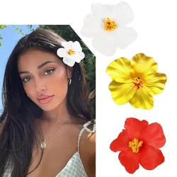 New Bohemian Style Hibiscus Flower Sweet Seaside Beach Resort Style Egg Flower Hair Clip For Women