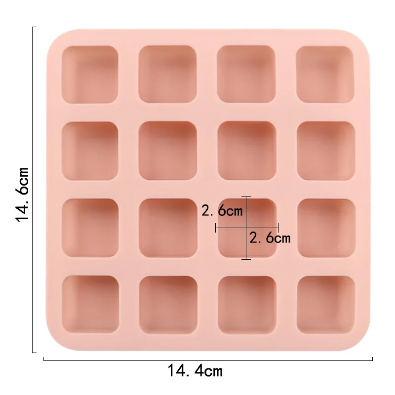 16Cavity Square Cake Baking Silicone Mold Jelly Chocolate Truffles Brownie Pudding Molds Soap Making Mould Cake Decorating Tools