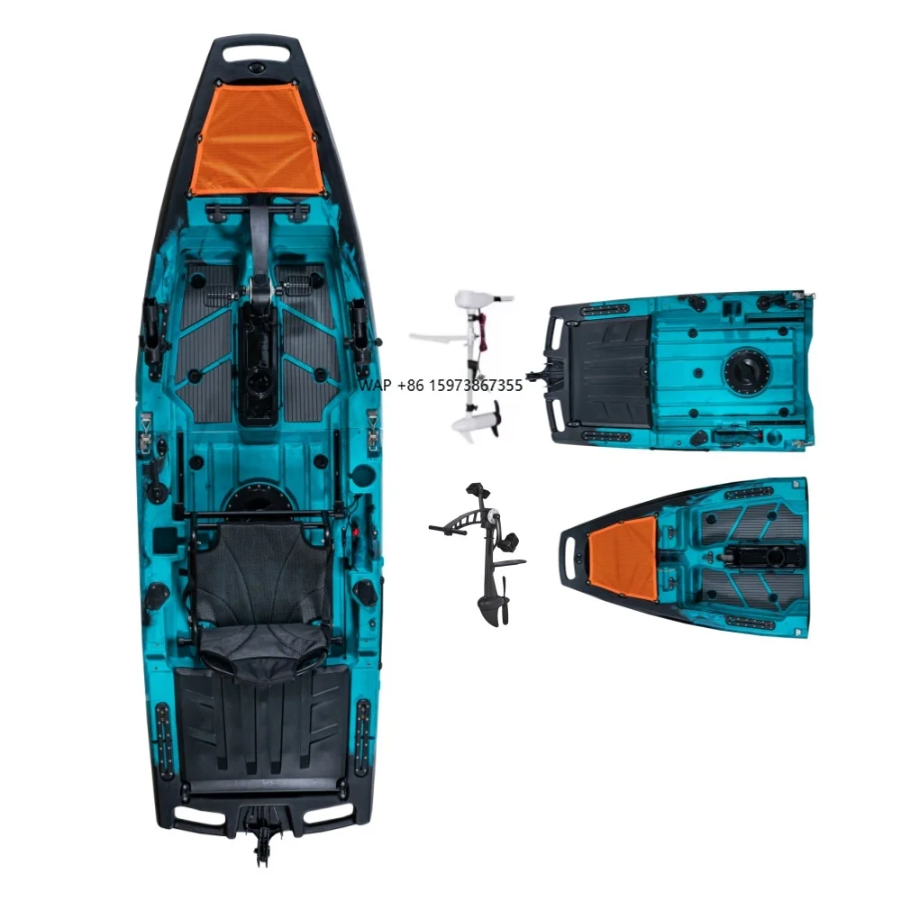 

Modular Two-Section 1 Person Fishing Kayak with Pedal Drive or Motor HDPE Hull Material 2.8m for Water Sports and Touring