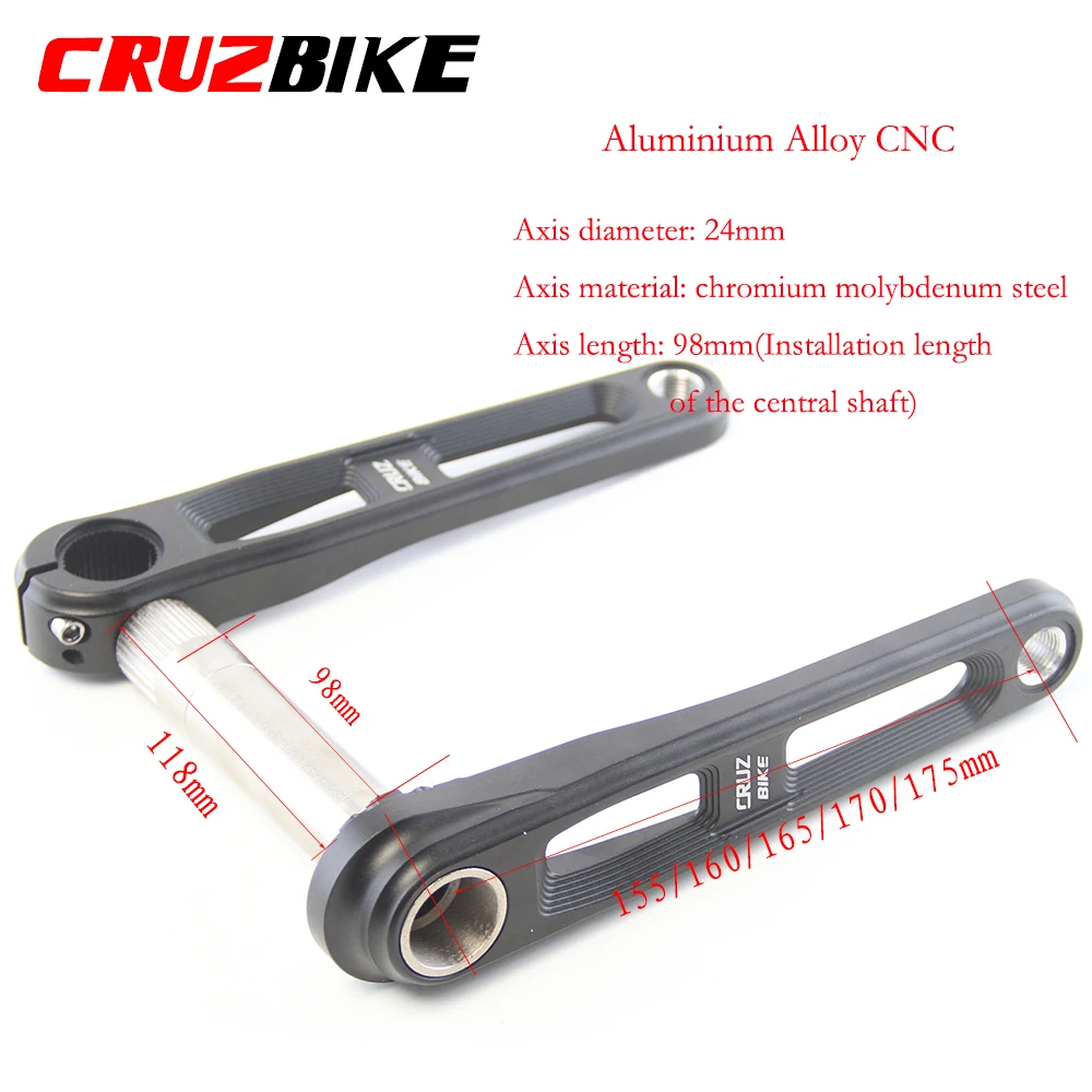 CRUZbike Folding Bike Kid Bicycle Crankset Short Crank 110/127/140/150/155/160/165/170/175mm Hollow Tech Crank Aluminum Alloy