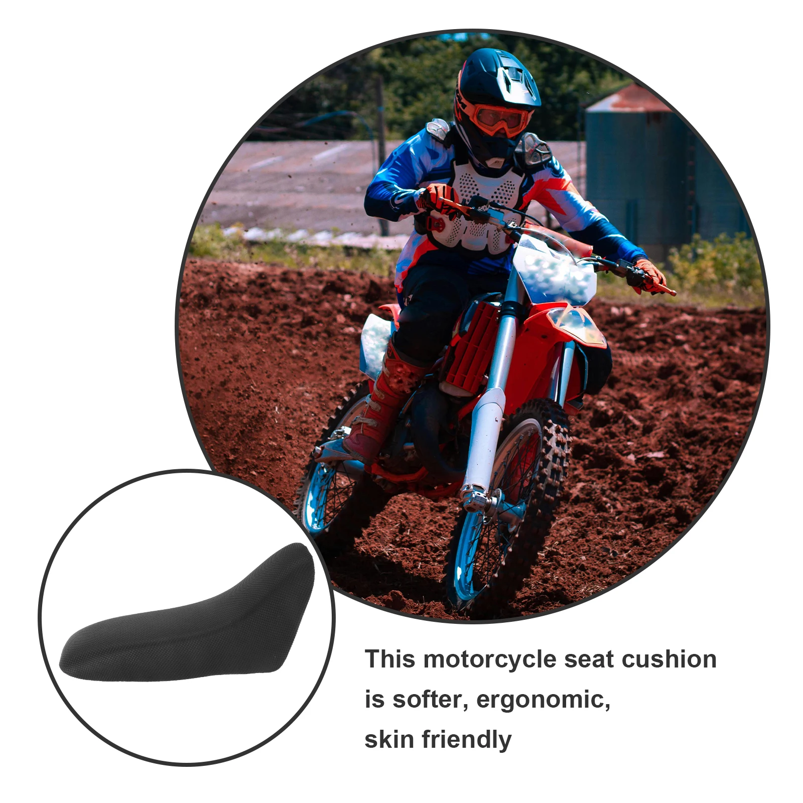 

Soft Cushion Dirt Bike Accessories Replacement Pad Ergonomic Shockproof Wear-Resistant Comfortable Passenger Rear Pad Gel Padded