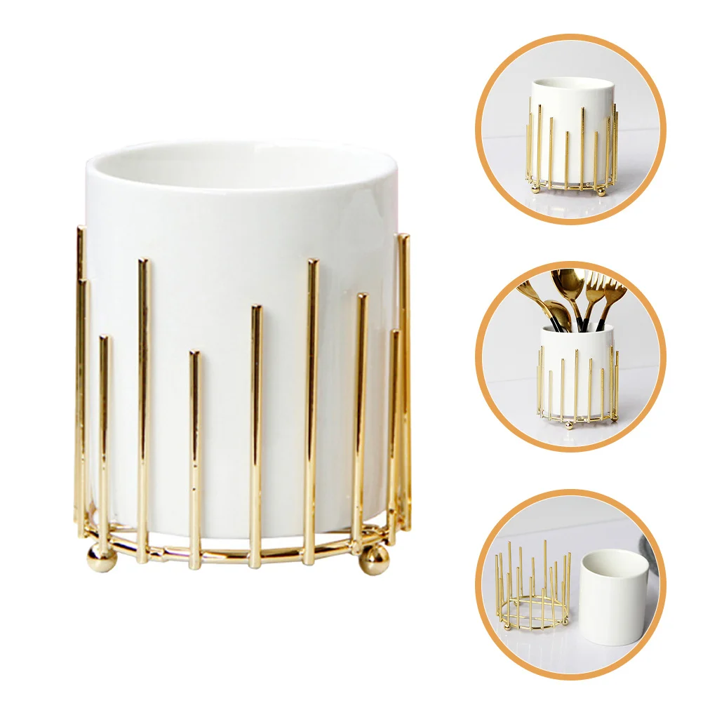 

Chopsticks Storage Ceramic Holder Kitchen Utensil Organizer Spoon Cutlery Box Practical Ceramic Container for Kitchen