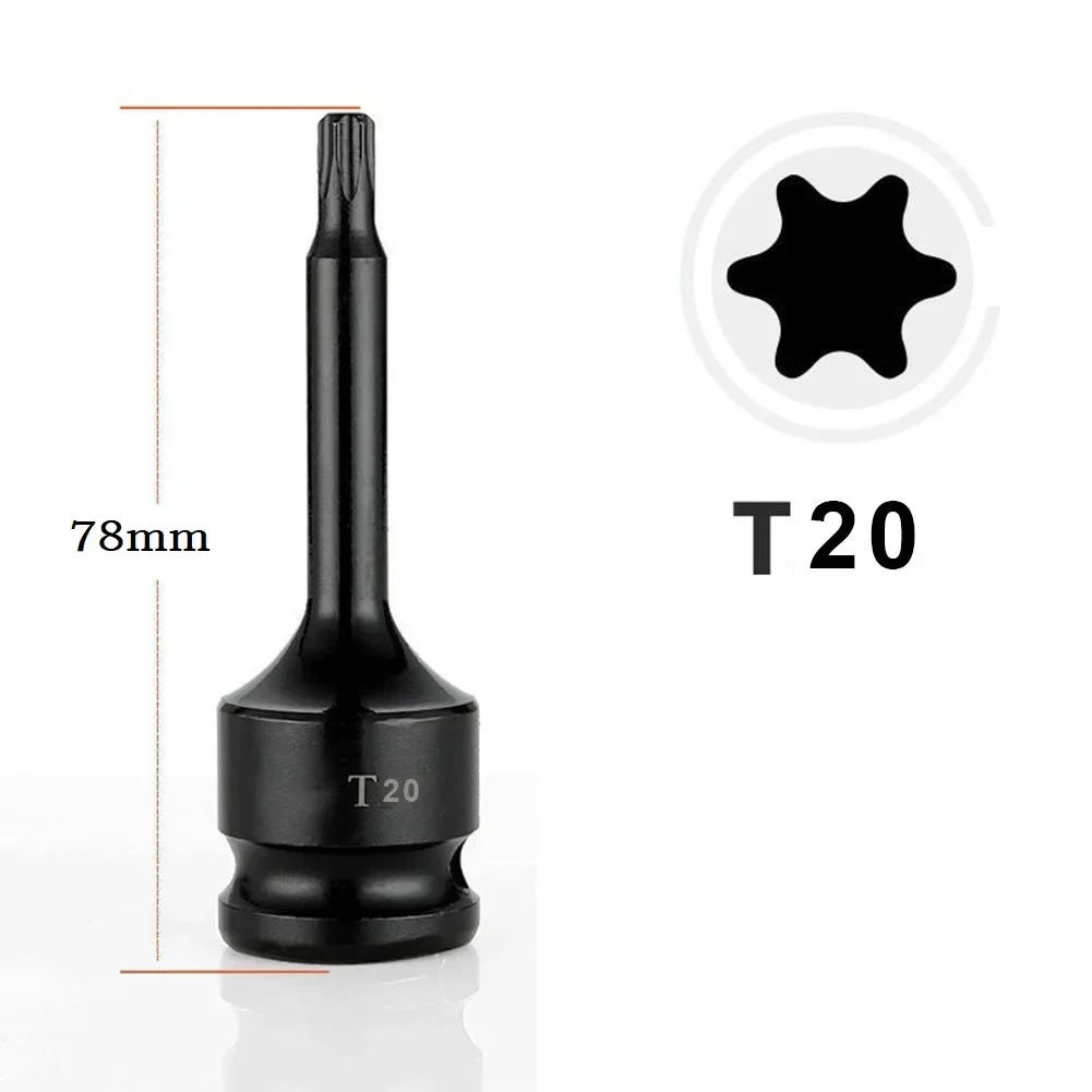 1PC Hex Torx Screwdriver Bit Drive Socket Adapter Head T30 T40 T45 T50 T55 T60 T70 T80 T100 Home Screw Driver Tools